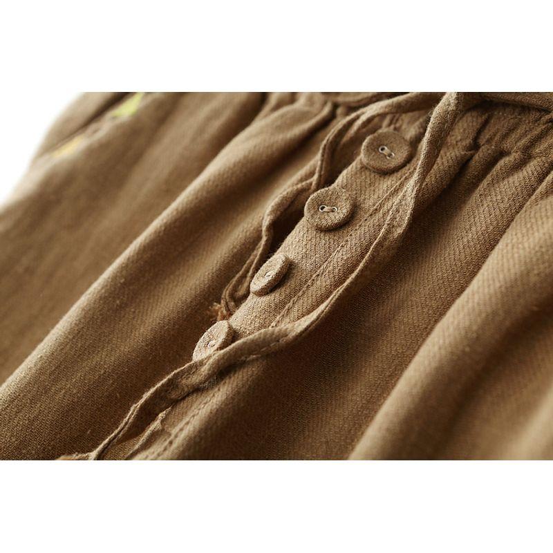 Artsy Simple High Waist Slim Looking Cotton Harem Pants Women's 2024 Thin Pure Color All-Matching Loose Casual Cropped Pants