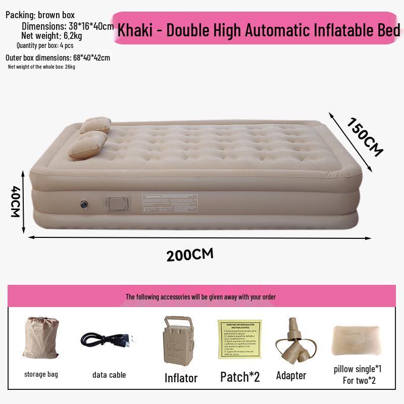 Outdoor Camping Automatic Inflatable Double Air Mattress - Smart Tent Ground Mat