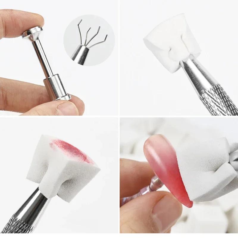 Farbe Verschmieren Mini Schwamm Block 4 Pfote Nagel Charms Pick Up Stift Gradienten Schwamm Puderquaste Kreative Nagel Zubehör Versorgung