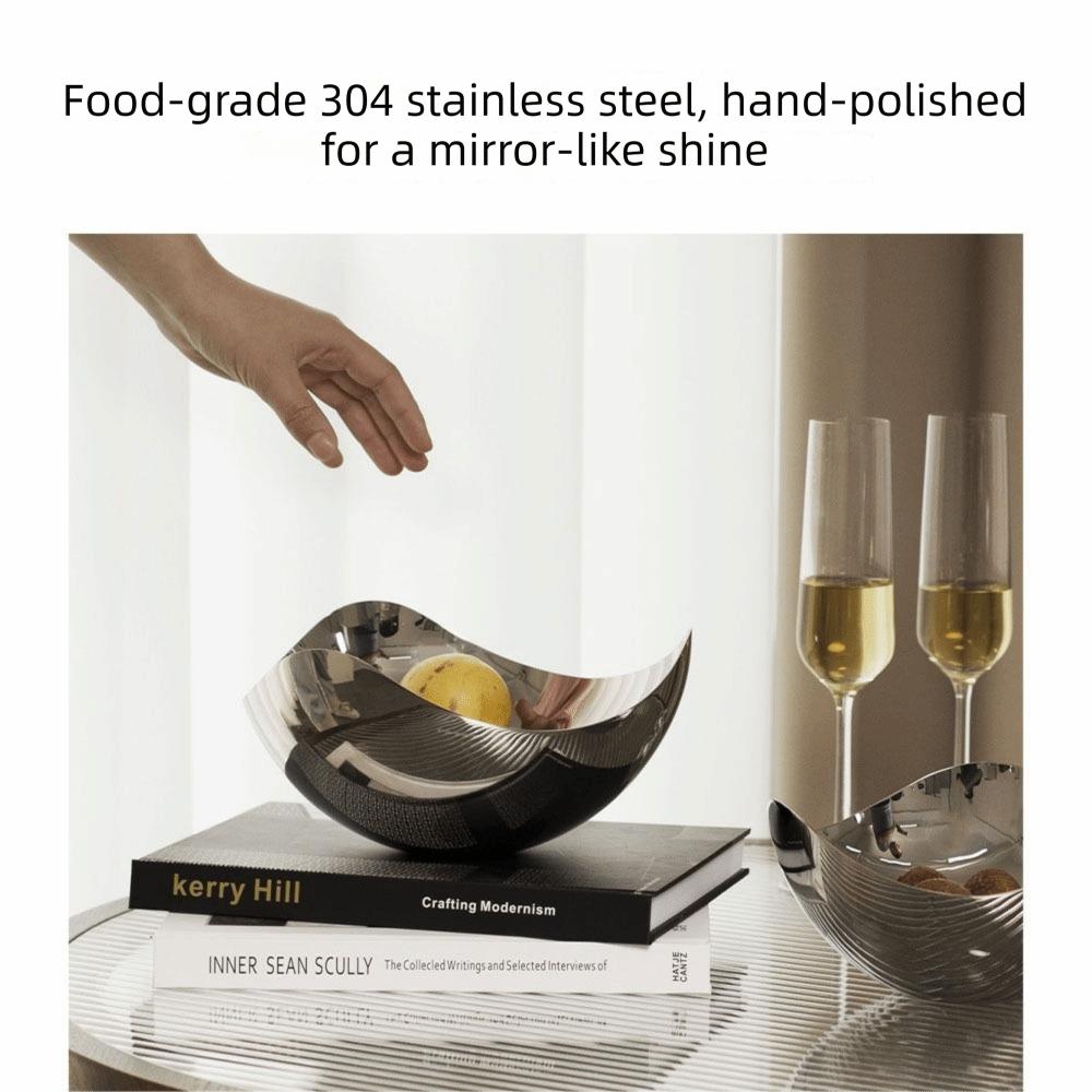 INS Petals Serving Bowl 304 Stainless Steel Table Plate Salad Fruit Plate Home Decor