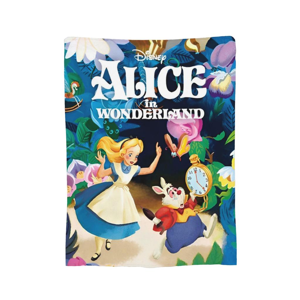 Alice In Wonderland Knitted Blanket Plush Throw Blanket Bed Sofa Decoration Soft Warm Bedsprea,