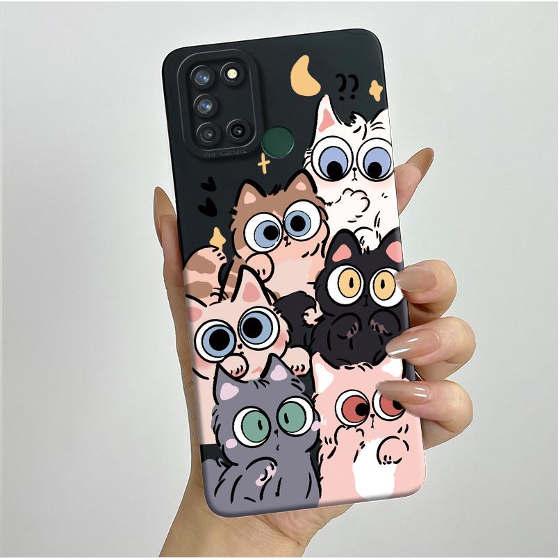 Phone Case For Realme 7I RMX2103 C17 Shockproof Case For Realme C17 Pretty Flowers Liquid Soft Silicone Back Cover Bumper Fundas
