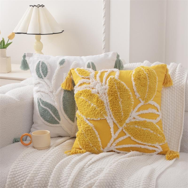 Moroccan Sofa Throw Embroidered Throw Pillowcase Cojines Boho Cotton Linen Decor Cushion Cover Headboard Pillowcases 45x45cm