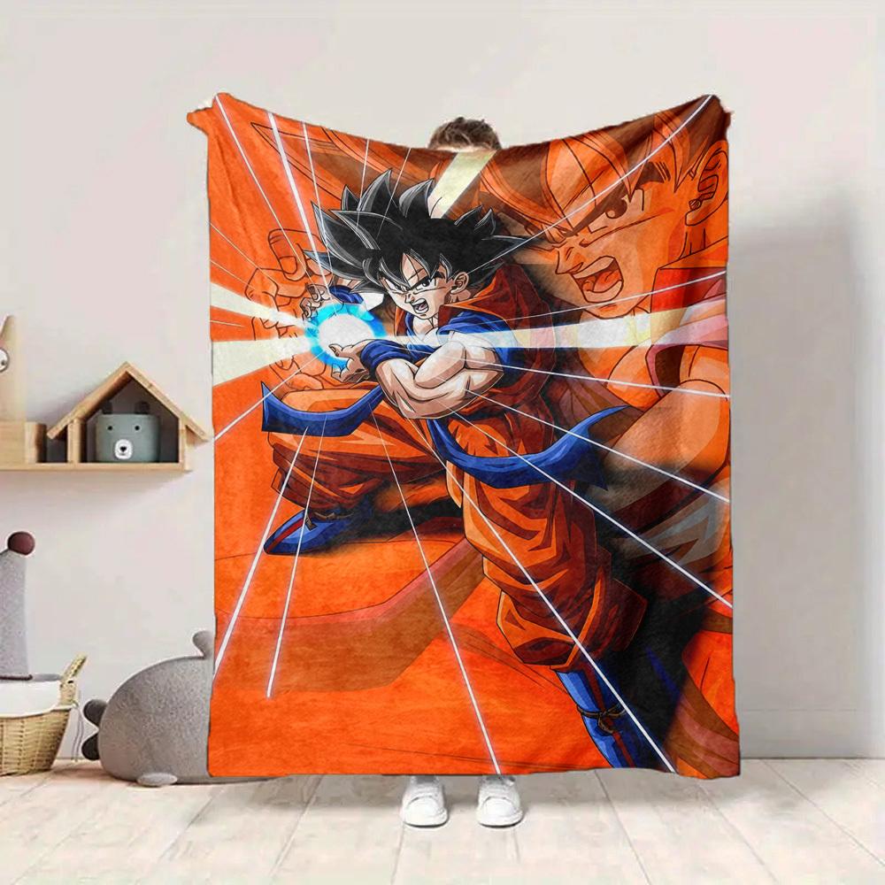 1PC Goku, DragonBall Blanket Soft Warm All Season Throw for Sofa, Bed, Car, Office Vibrant Colorful Design, Durable & Cozy Gift