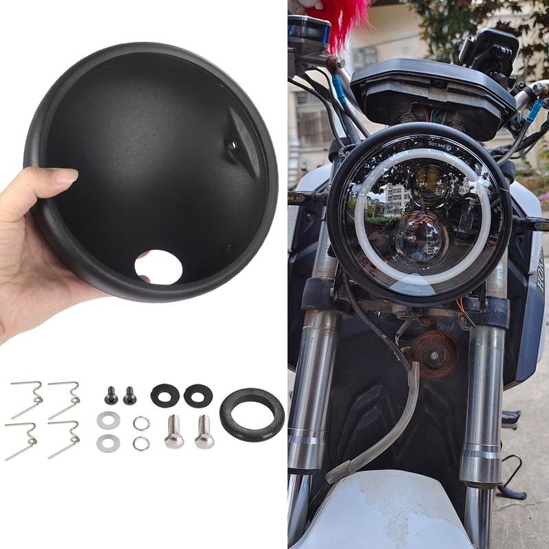 Universal Bucket Shell Lighthouse 7” 7INCH Motorcycle Headlight Cover For LED Headlight Parts Housing Adjustable Mount Bracket