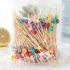 ZISIZ Colorful Skull Disposable Bamboo Fruit Picks