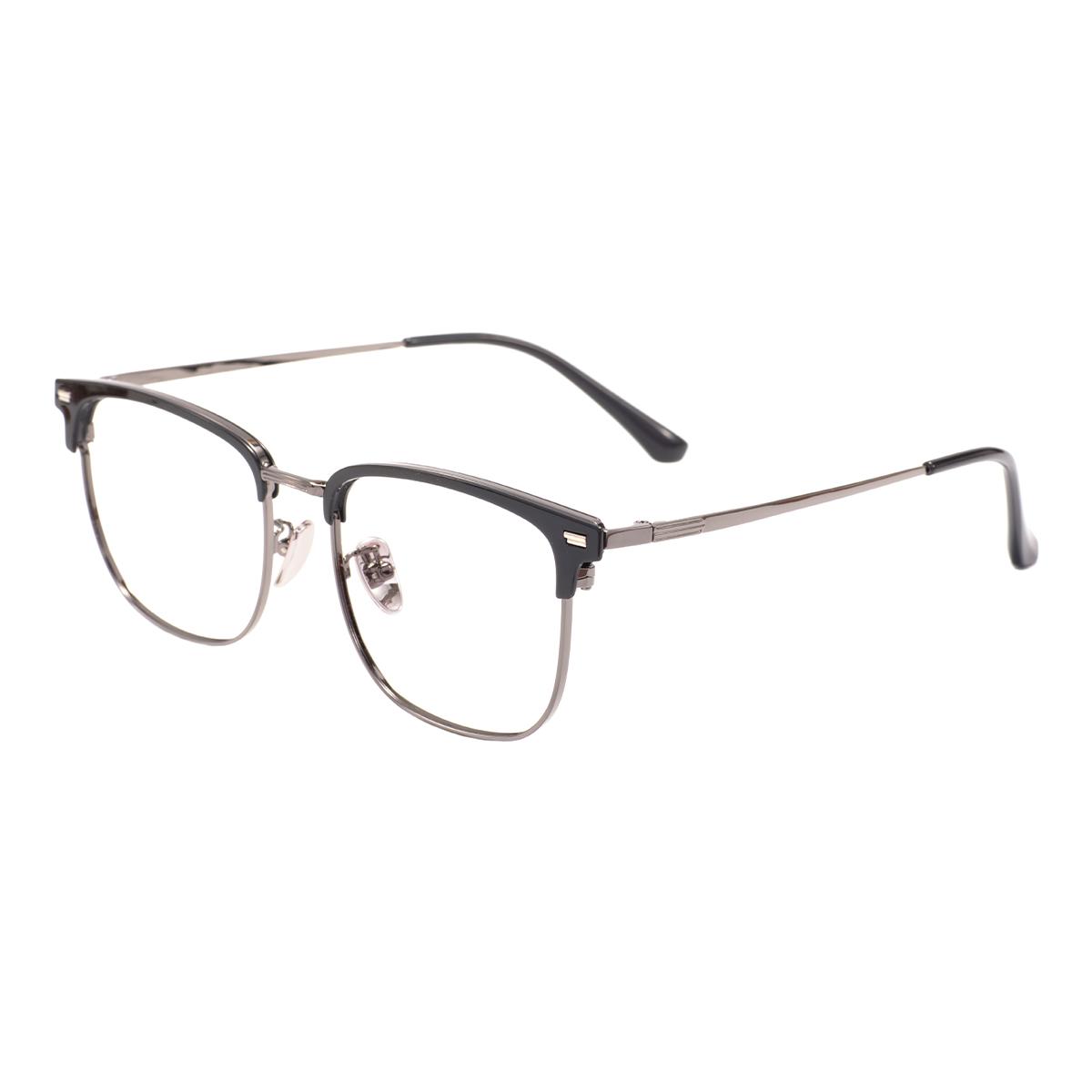 Men and Women Square TR90 Classical Eyeglasses Frame Browline Full Rim Spectacles Frame For Optical Prescription Lenses черный серый