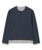 MILLO ARCHIVE Skin Layered Henley Neck T-Shirt [Navy]