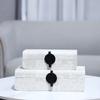 European Luxury High-end Wooden Leather Jewelry Storage Box Storage Box Decorative Ornaments Dresser Home Decor