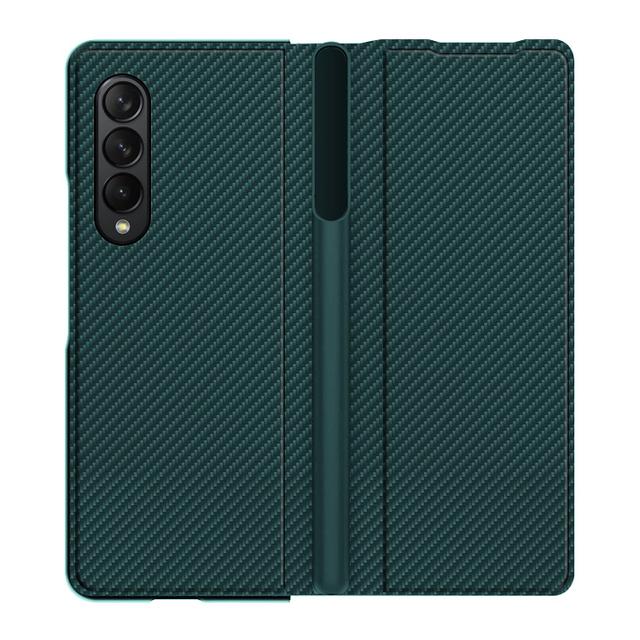 Pouzdro pro Samsung Galaxy Z Fold 4 5g Pouzdro Vyklápěcí Kryt z Pravé Kůže Boční Odnímatelný Držák Slotu na Pero Pro Pouzdro Samsung Z Fold 4