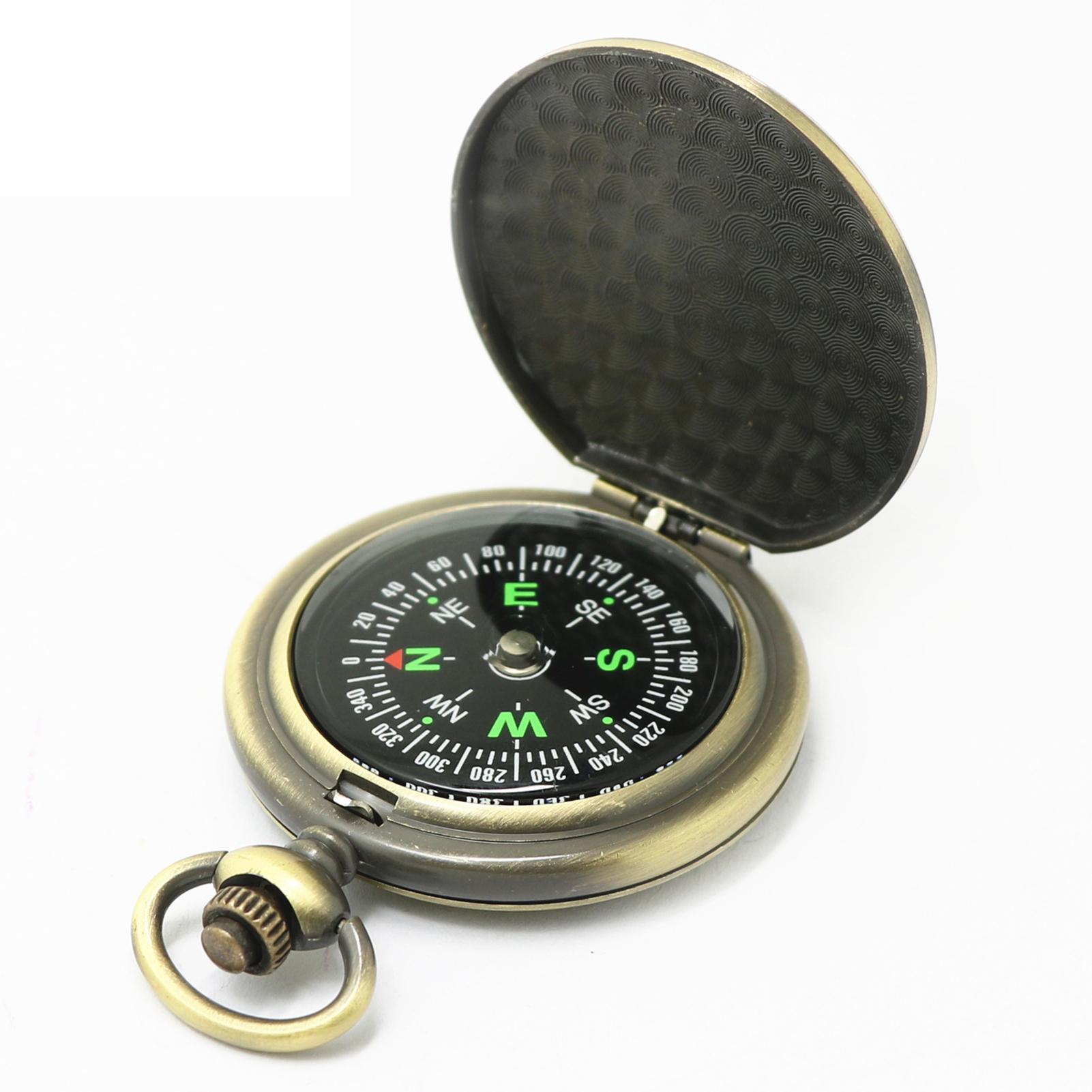 

vintage Zinc Alloy Flip Cover Compass Pocket Watch Outdoor Portable Compass for Hiking Camping Survival Gear