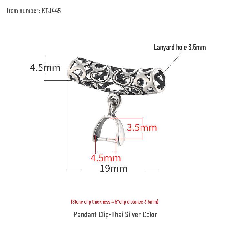 

S925 Silver Gourd Clip Buckle Pendant for Jade Amber Necklace DIY Accessories