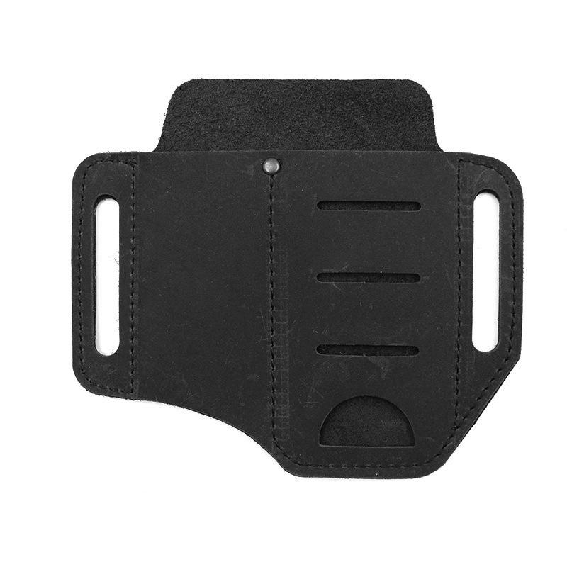 

Тримач для багатофункціонального інструменту з поліуретанової шкіри Основний органайзер Сумка для зберігання ручок Сумка для зберігання інструментів на відкритому повітрі Тумба для інструментів 13,5x15,2 см чорний