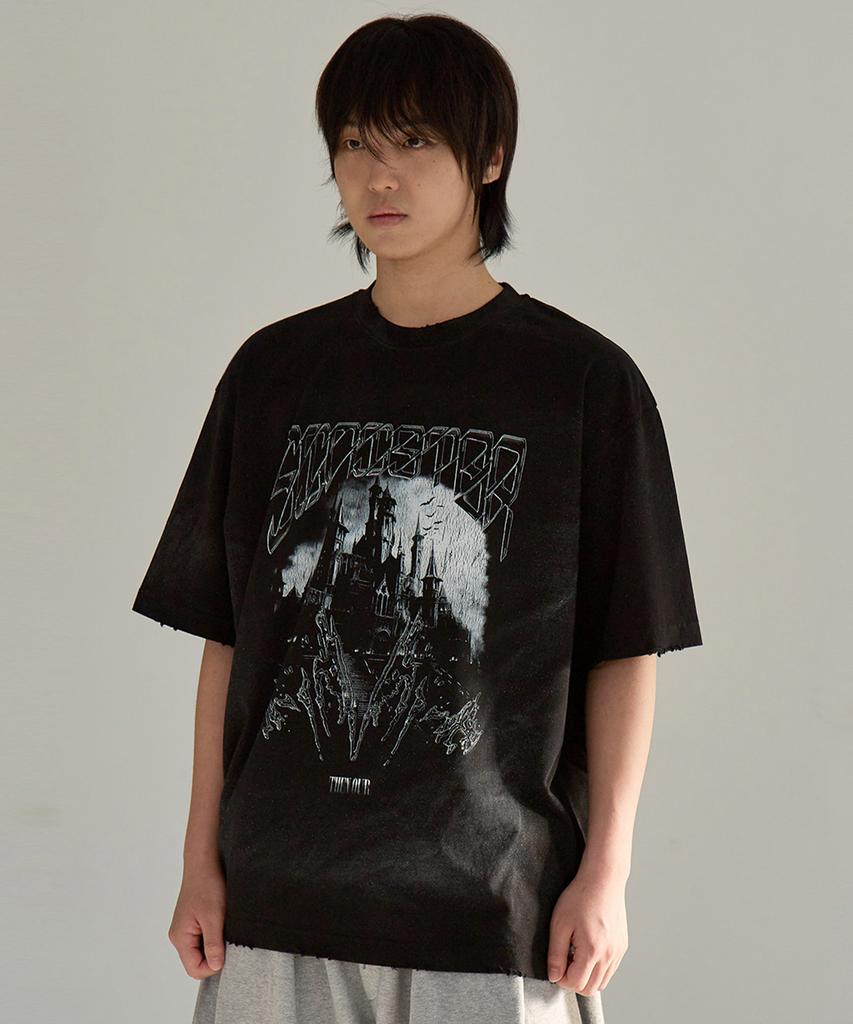 Denawo Sinister Brush Washed T-Shirt (Black)