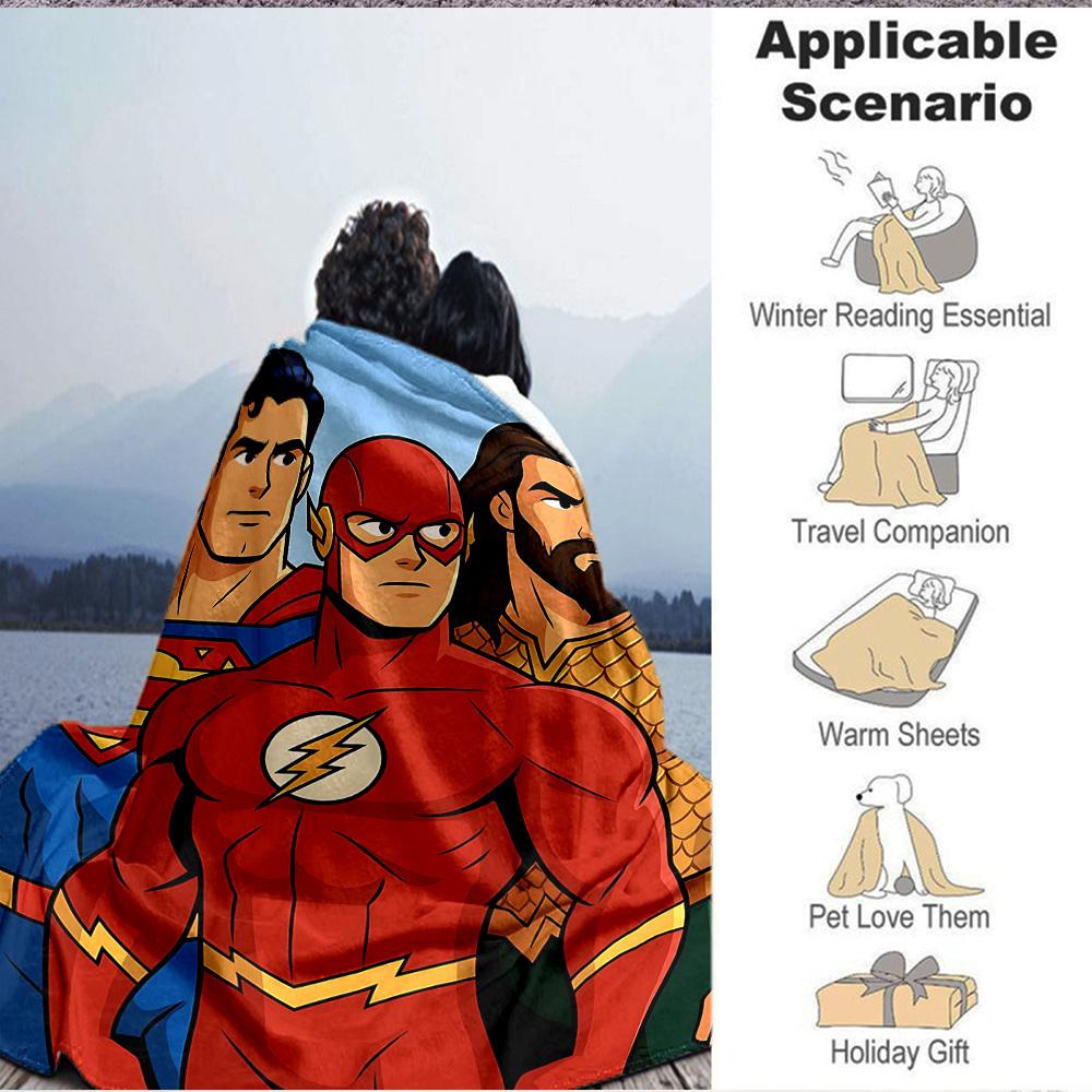 1 Stück Superman, Flash Decke Leichte Flanelldecke für Sofa, Bett, Reisen, Wohnzimmer, Büro, Couch, Stuhl und Bett