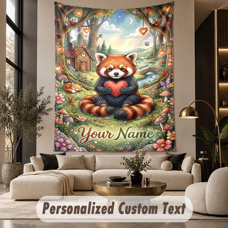 Valentine Love (32) Theme Custom Tapestry Personalized Custom Name Text Wall Hanging Tapestry Home Decor Background Cloth