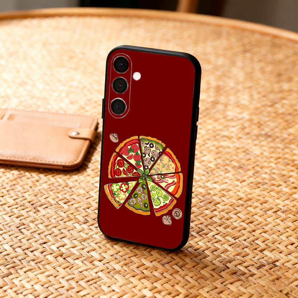 Leckeres P-Pizza C-Käse Handyhülle Für Samsung A73,72,71,53,52,51,22,91,80, Weiche Schwarze Hülle