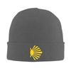 1pc Camino De Santiago Symbol Large Yellow Scallop Shell Warm Knitted Cap Bonnet Hat Autumn Winter Outdoor Beanies Hats Unisex Adul