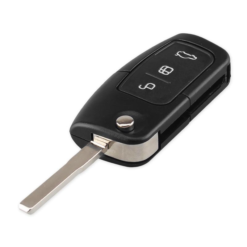 Coque de clé KEYYOU pour Ford Focus Fiesta C Max Ka 3 Boutons Flip Pliante Lame non coupée Télécommande Voiture Clé vierge Étui Housse