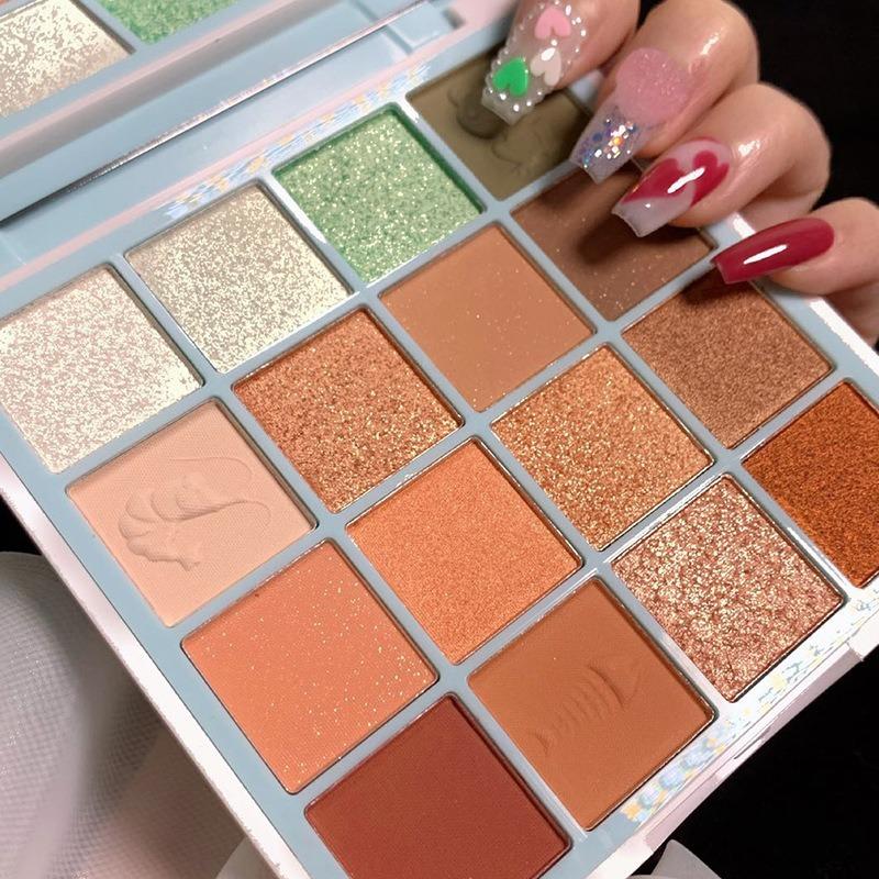 Bright Colors Matte Shimmer Eyeshadow Makeup Pallete Long Lasting and High Pigment Silky Powder Eye Shadow Cosmetics 16 Color Set
