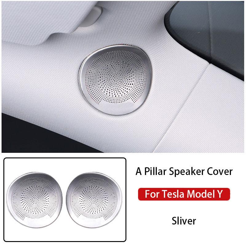 For Tesla Model Y 20-24 Car Audio Speaker Cover Interior Trim Sticker Door Loudspeaker Cover Under Seat Outlet Vent Trim