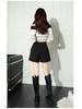 2025 Korean Style: Women's Slimming High Waist A-line Skirt Pants, Bootcut Wide Leg Casual Shorts, for Spring and Autumn