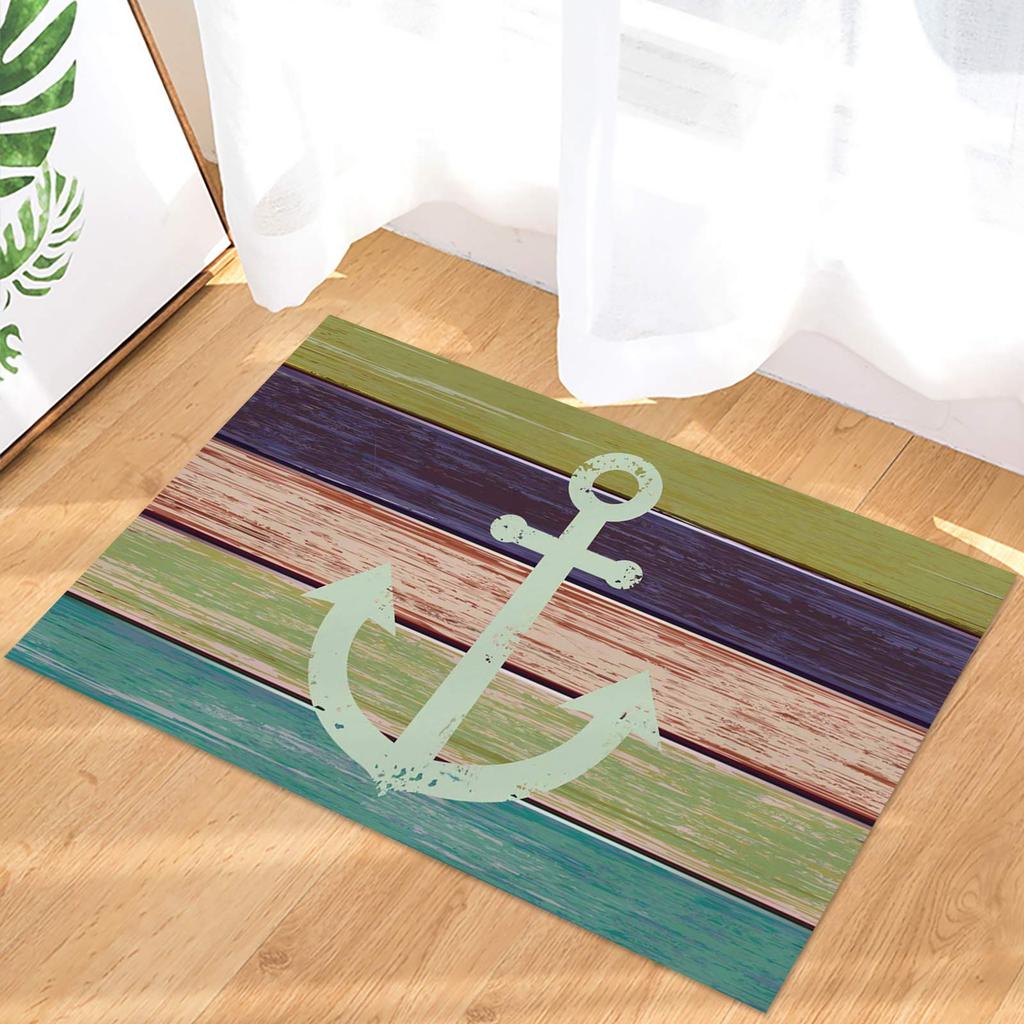 Nautical Decor Carpet Anchor Decor Living Room Rugs Kids Room Decor Sea Adventure Accent Rug Summer Holiday Indoor Floor Mat