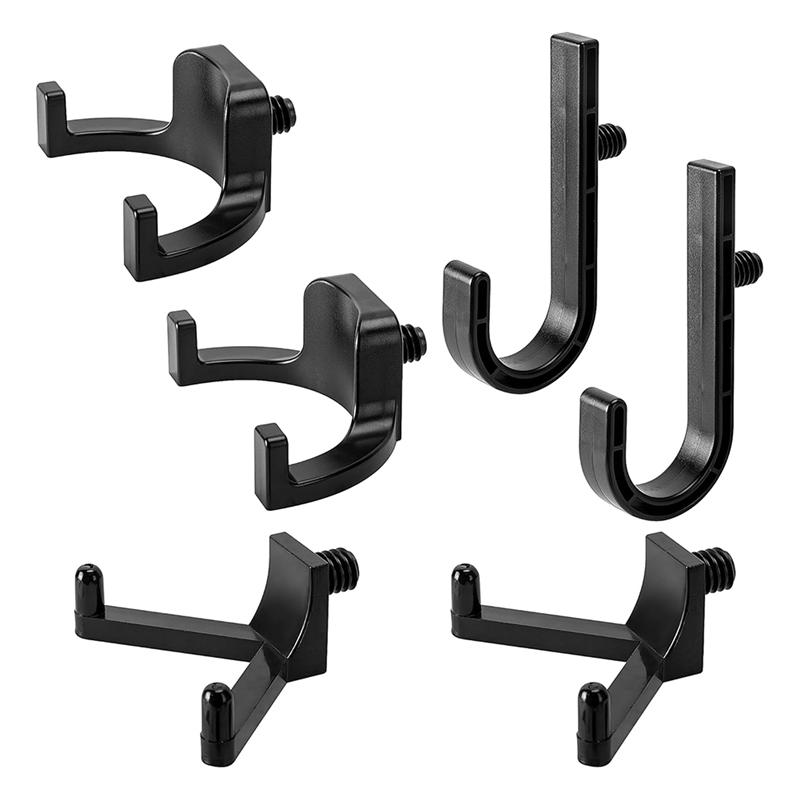 

6 Pcs ABS Storage Shed Tool Hooks,Shed Tool Hangers Include J-Shape,U-Shape And V-Shape,Storage Shed Shelves чёрный