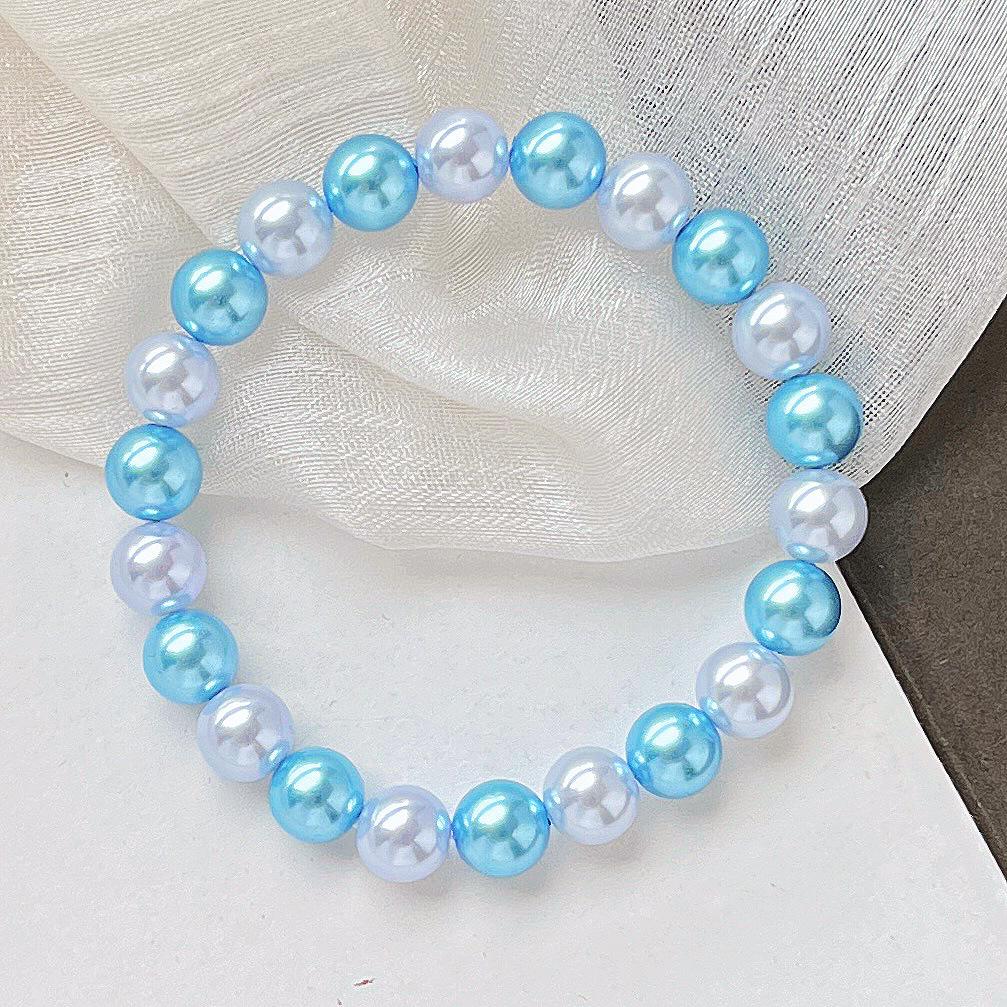 8Mm High Quality Blue Enchantress Mixed Color Shijia Pearl Bracelet Bracelet.