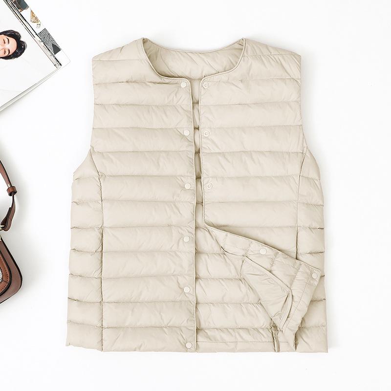 Dámská lehká péřová bunda 2025 slim fit s krátkým kulatým výstřihem - Hřejivá 90% kachní peří