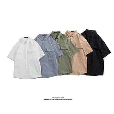 Japanese-Style Short-Sleeved Slim Shirt with Small Collar - Trendy Summer College Fashion