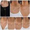 316LStainless Steel Layered Necklace for Women Gold Color Evil Eye Pendant Layer Y Chain Long Lariat Minimalist Jewelry Gift