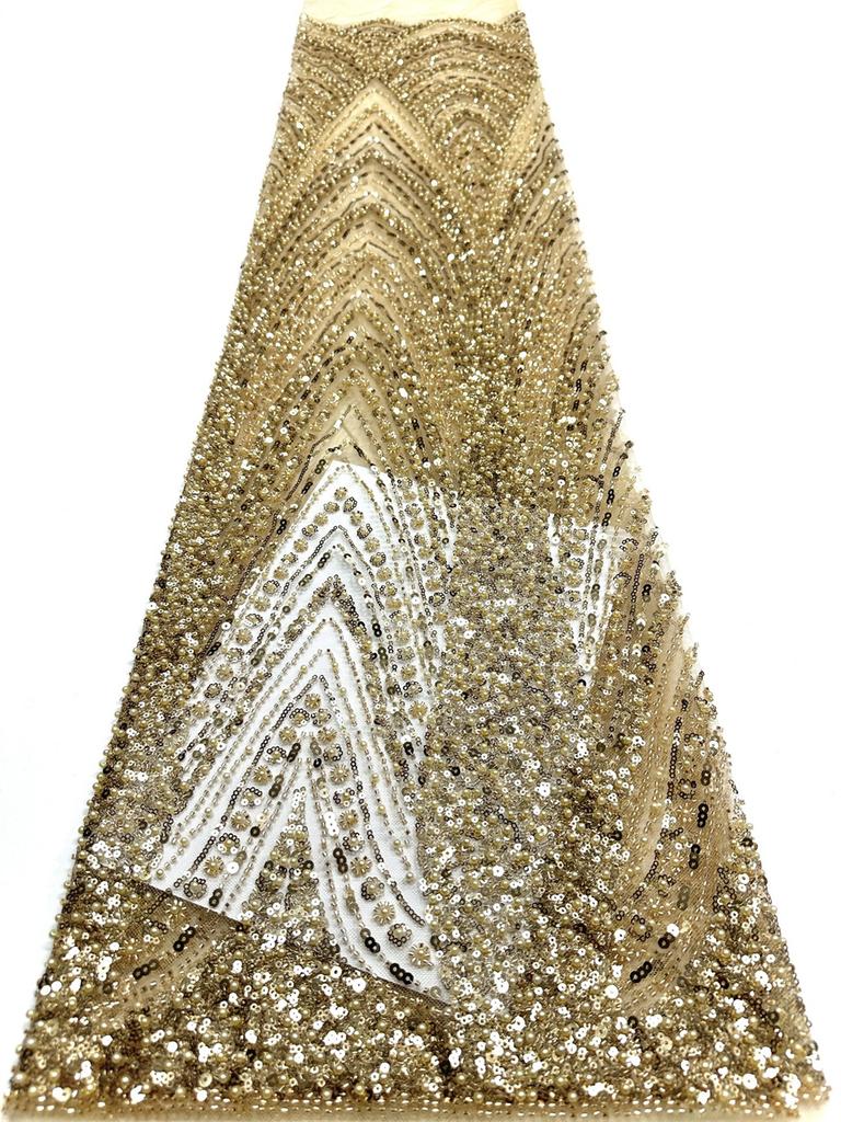 African Beaded Groom Lace Fabric 2026 High Quality Lace French Mesh with Sequins Nigerian Wedding Party Dress Fabric for Brides