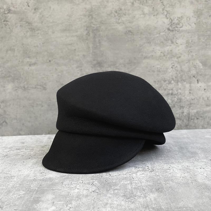 Japanese Yuanfeng Short Brim Woolen Equestrian Hat Peaked Hat Children Felt Hat Solid Color Newsboy Hat Knight Hat