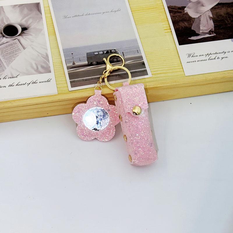 

Sequin Flower Red Envelope Keychain: Stylish Makeup Mirror & Portable Bag Accessory Upgraded Rivet Bag світло-рожевий колір