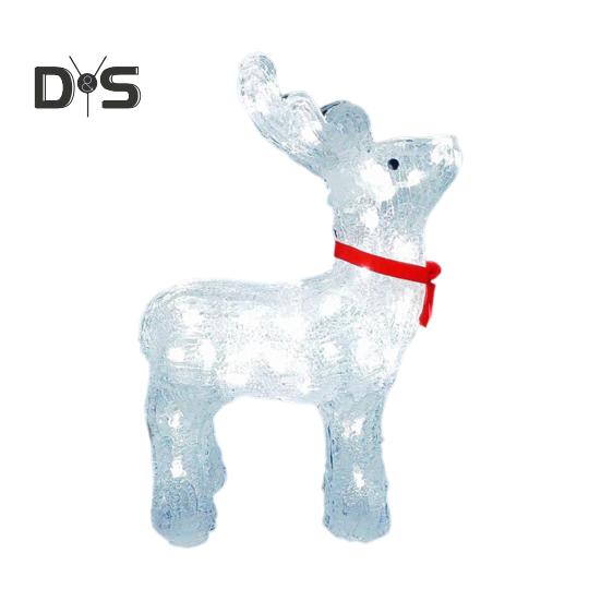 

Рождественская светодиодная подсветка в виде оленя, акриловое украшение в виде оленя, работающее от батареек, настольная фигурка оленя для рождественского домашнего декора белый