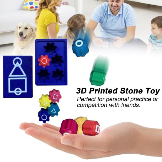 1 Set Geometric Dice Korean Game Hand-Eye Coordination Training Colorful Stone Catching Game Portable Travel Kids Adults Game Night Party Dice Toy