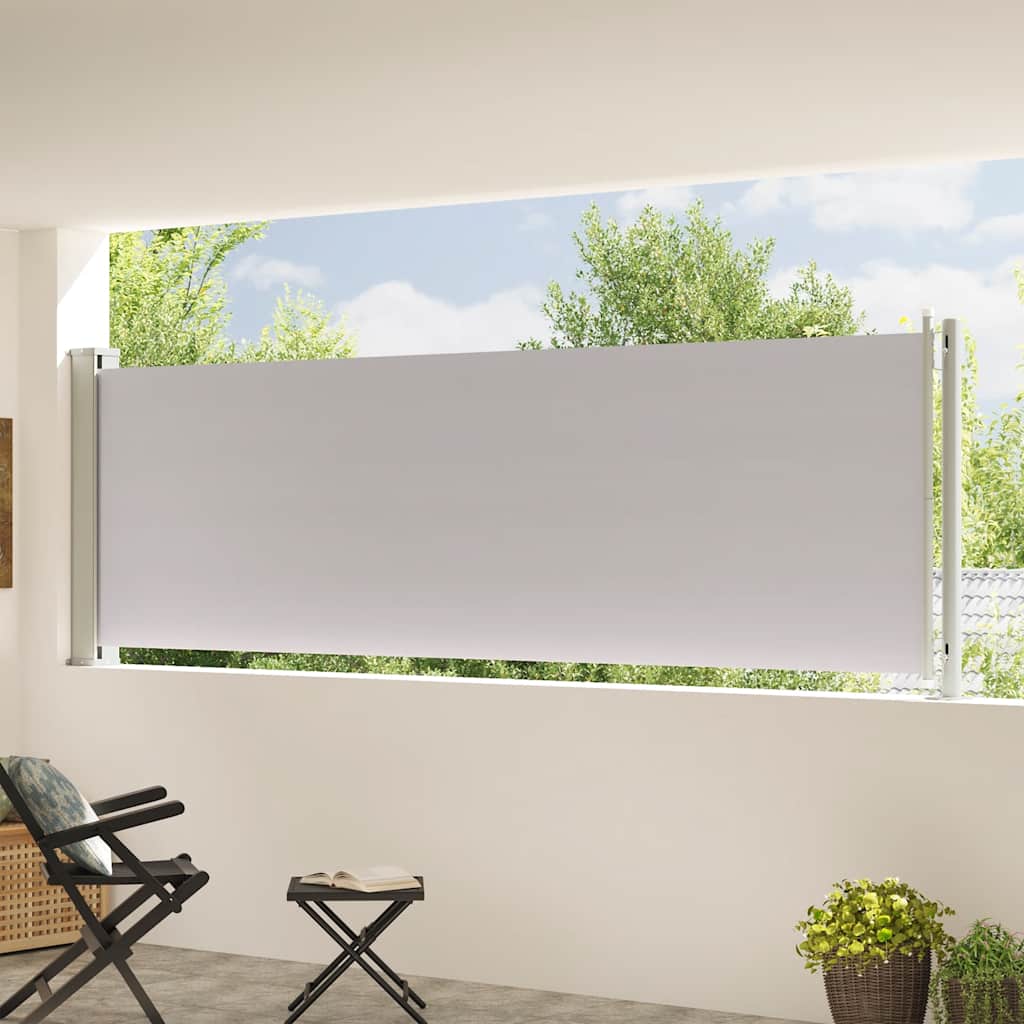 Vidaxl Retractable Side Awning for Terrace, 117 X 600 Cm, Grey