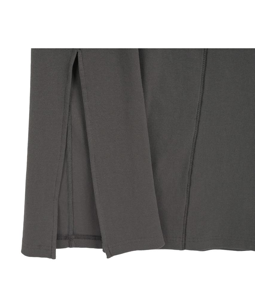 HIGH SCHOOL DISCO Halber Reißverschluss Kapuzen-Langkleid Grau