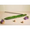 Soulveda Cycle Pure Wooden Agarbatti Stand with Ash Catcher (Green) Leaf Design for Home Office Temple