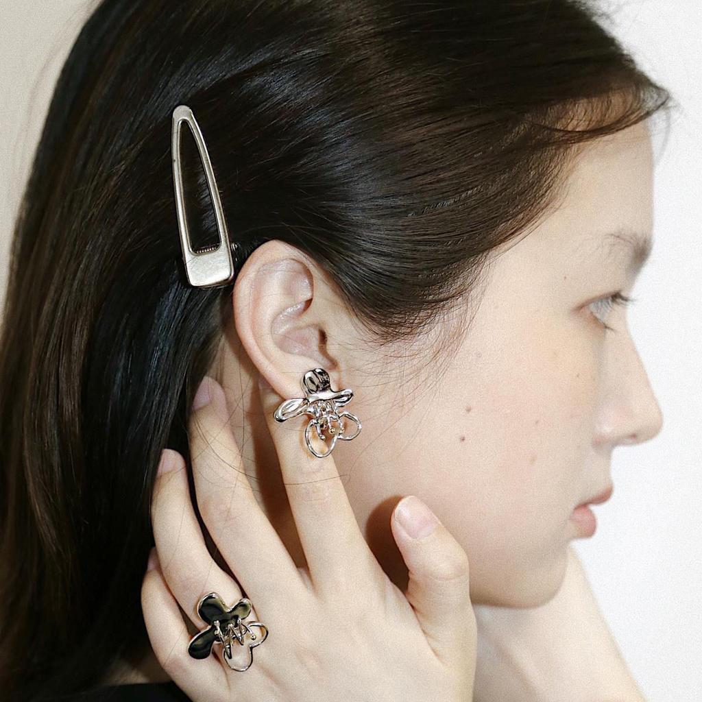 Koreanische Version Mode Temperament Damen Neu Süß und Cool Originaldesign Goldene Staubbeutel Glatte Naht Offener Ring
