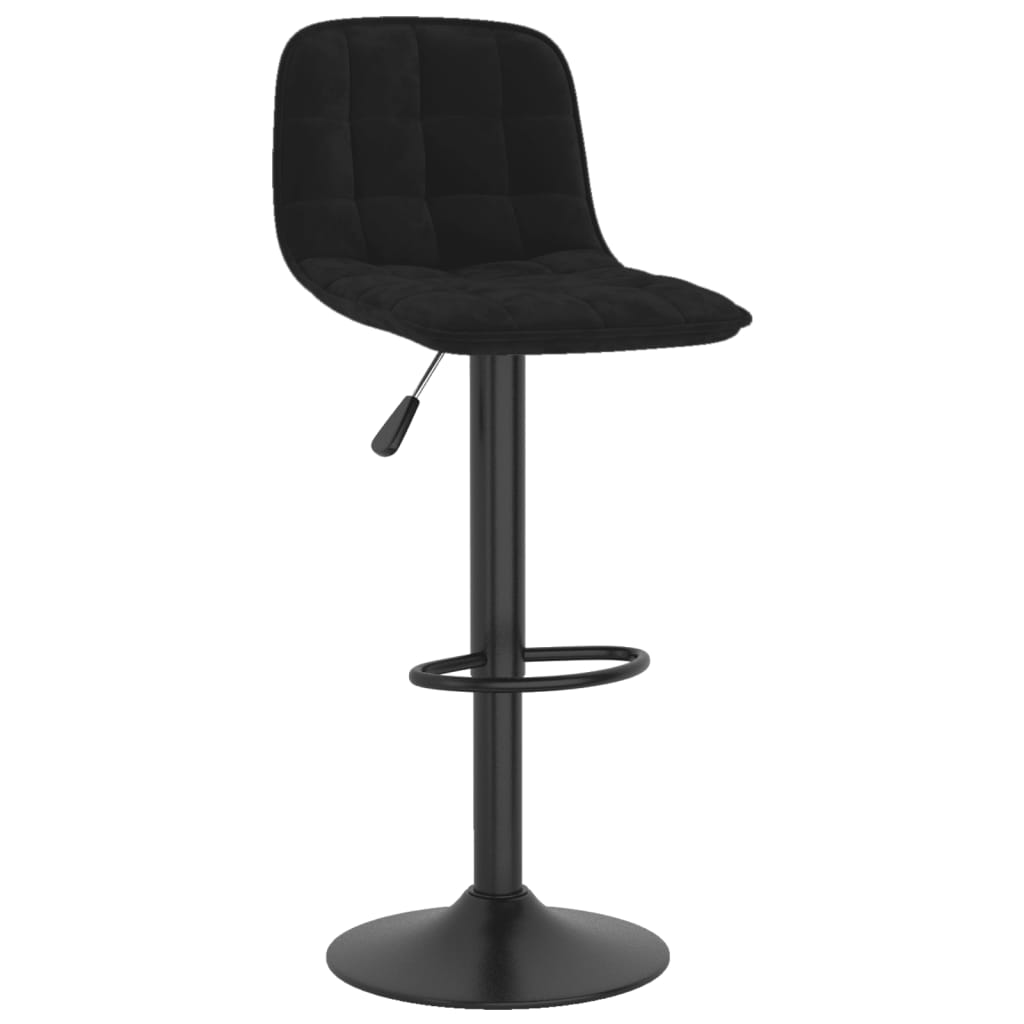 Vidaxl Hokery, 2 Szt., Czarne, Obite Aksamitem