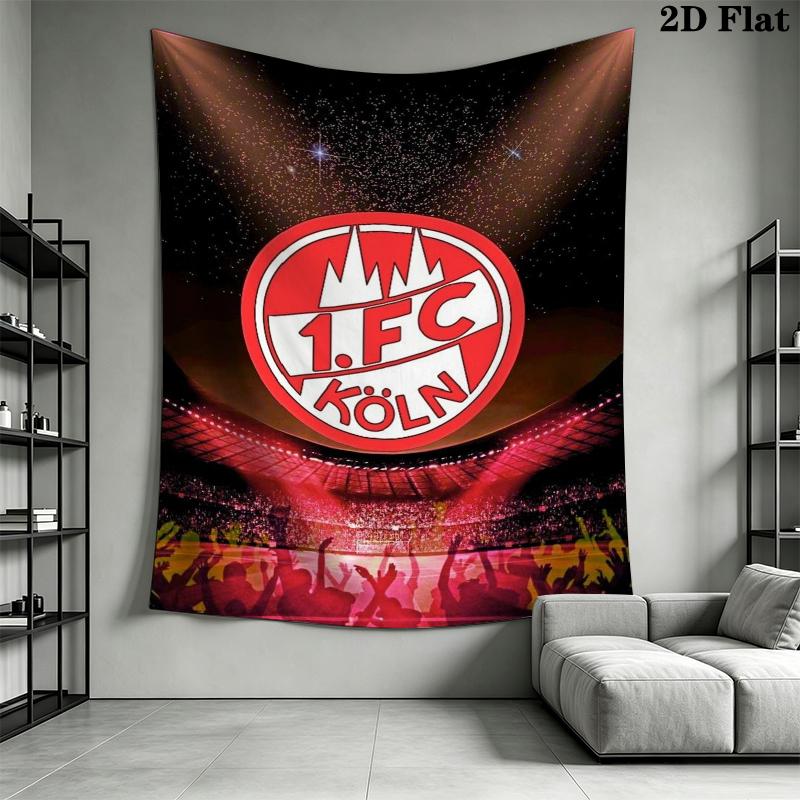 FC KÖLN Wall Tapestry Aesthetic Wall Hanging Printed Fabric Blanket Decorative Tapestries for Bedroom Living Room Home Decor