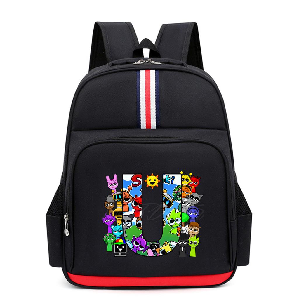 New School Style Primary School Students Large-capacity Schoolbag, Letter Printing Cartoon Trend Children's Versatile Backpack