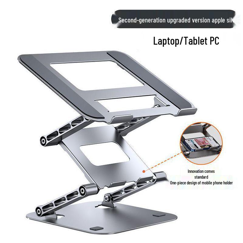 

Carbon Steel Adjustable Laptop Stand - Three-Layer Riser for Desktop, Neck Support
