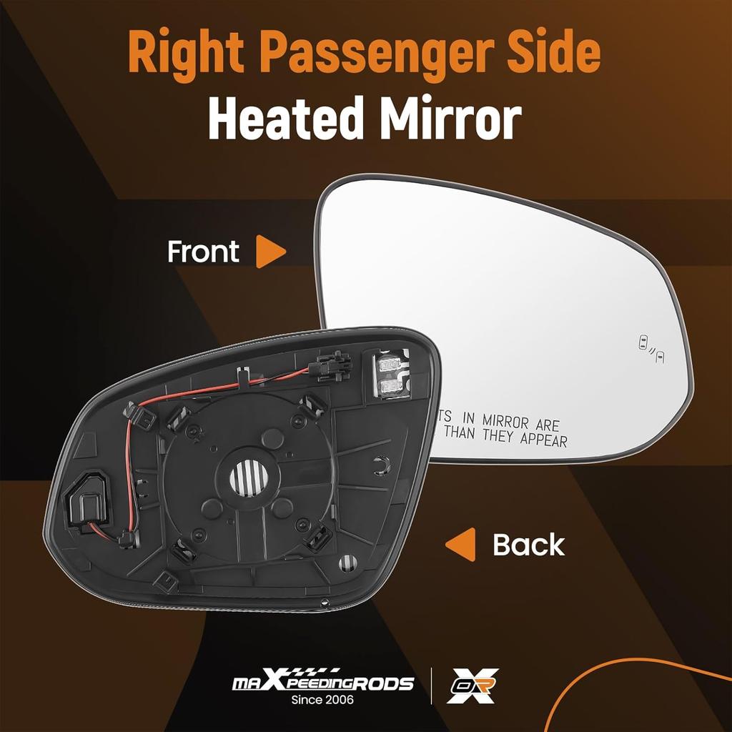 maXpeedingrods Passenger Side Power Heated Mirror Glass Replacement for Toyota RAV4 2013-2018, for Toyota Tacoma 2016-2021, with Blind Spot Detection