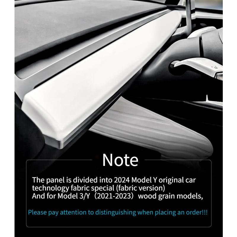 For Tesla Model 3 Y -2024 Car Dashboard Cover Carbon Fibre ABS Door Dash Trim Panel Interior Accessories Sticker Car Gadgets