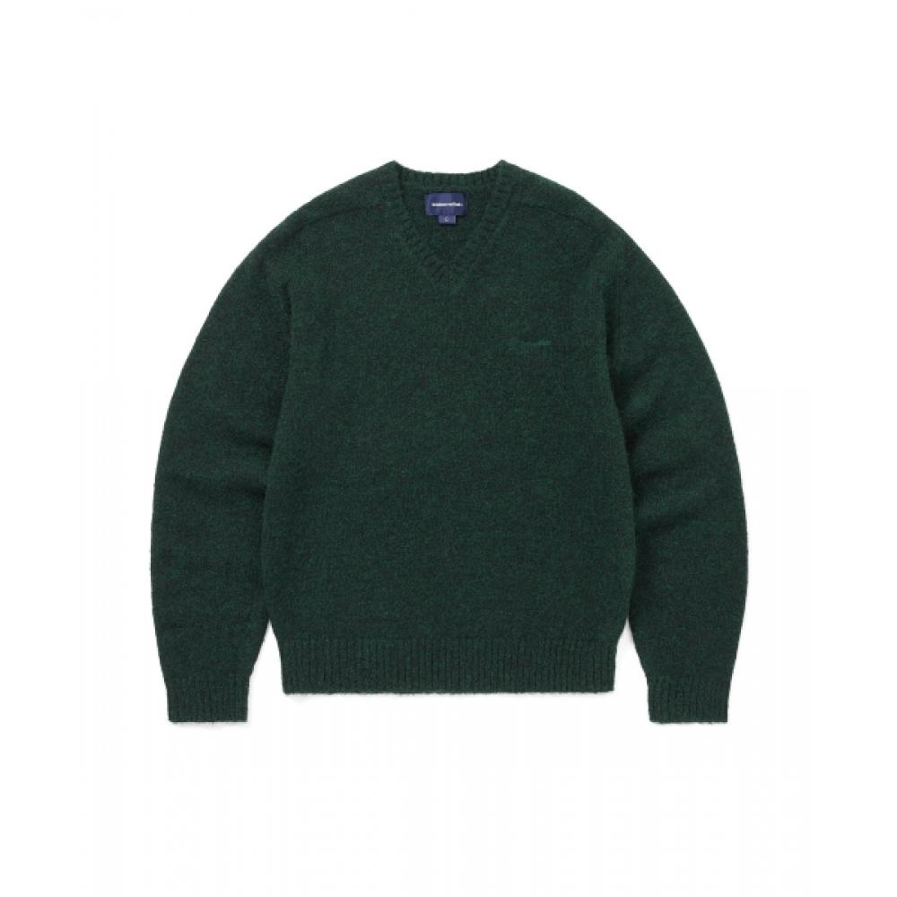 ThisisneVerthat Brushed V Neck Knit Sweater Green S