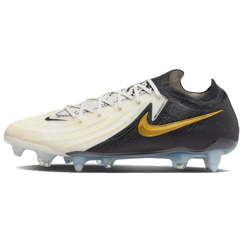 Nike Phantom GX SG Soft Ground Slip Resistant Abrasion Resistant Soccer Shoes Unisex White Gold Black FJ2586-100