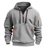 European Men's Hooded Zipper Sweatshirt with Multi-Pocket Pullover - Spring & Autumn Casual Jacket